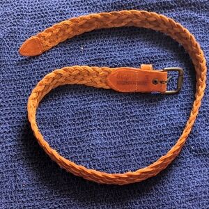 Braided Leather Belt in Tan Small